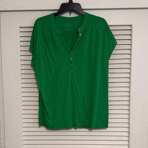 Liz Claiborne Green Polka Dot Blouse